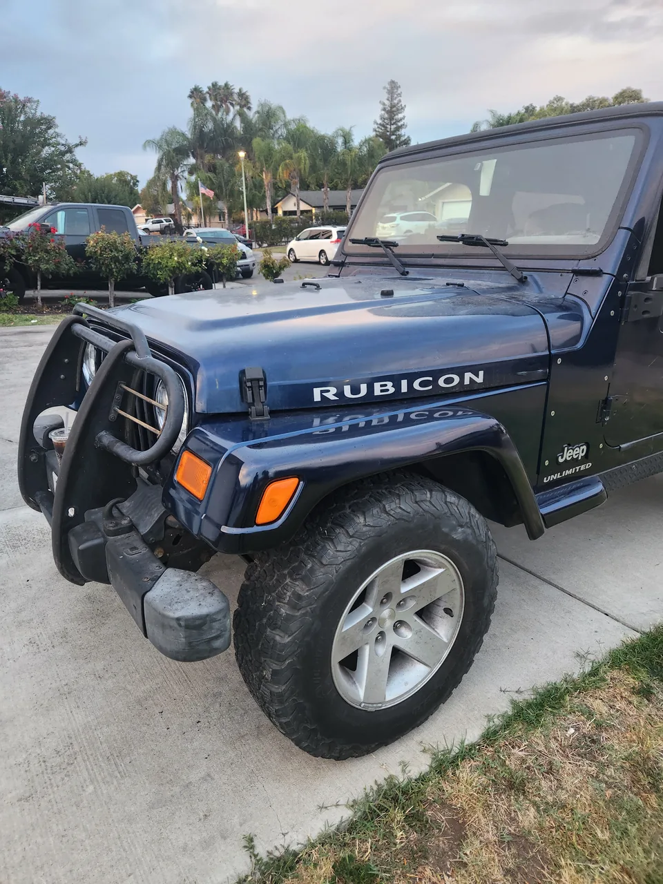 Jeep Wrangler Rubicon with front bumper and suspension lift